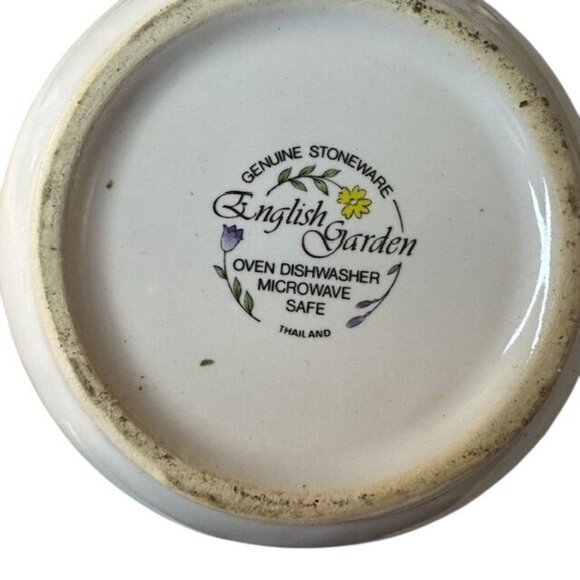 English Garden Stoneware Floral Design Lidded Sugar Bowl Or Small Jar Oven & Mic - Picture 6 of 8